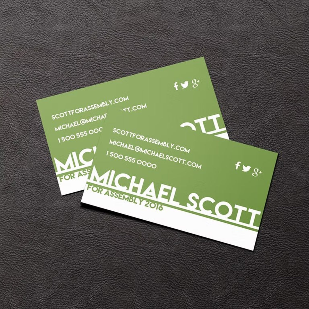 Campaign business cards, full colour, 100lb dull cover
