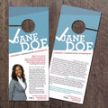 Die-cut campaign door hangers, 4.25x11, full colour both sides