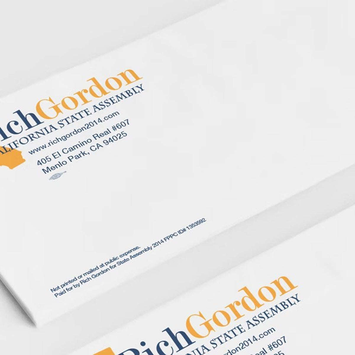 Printed campaign envelopes with return address, full colour