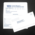 Remittance reply envelope with printed donation form